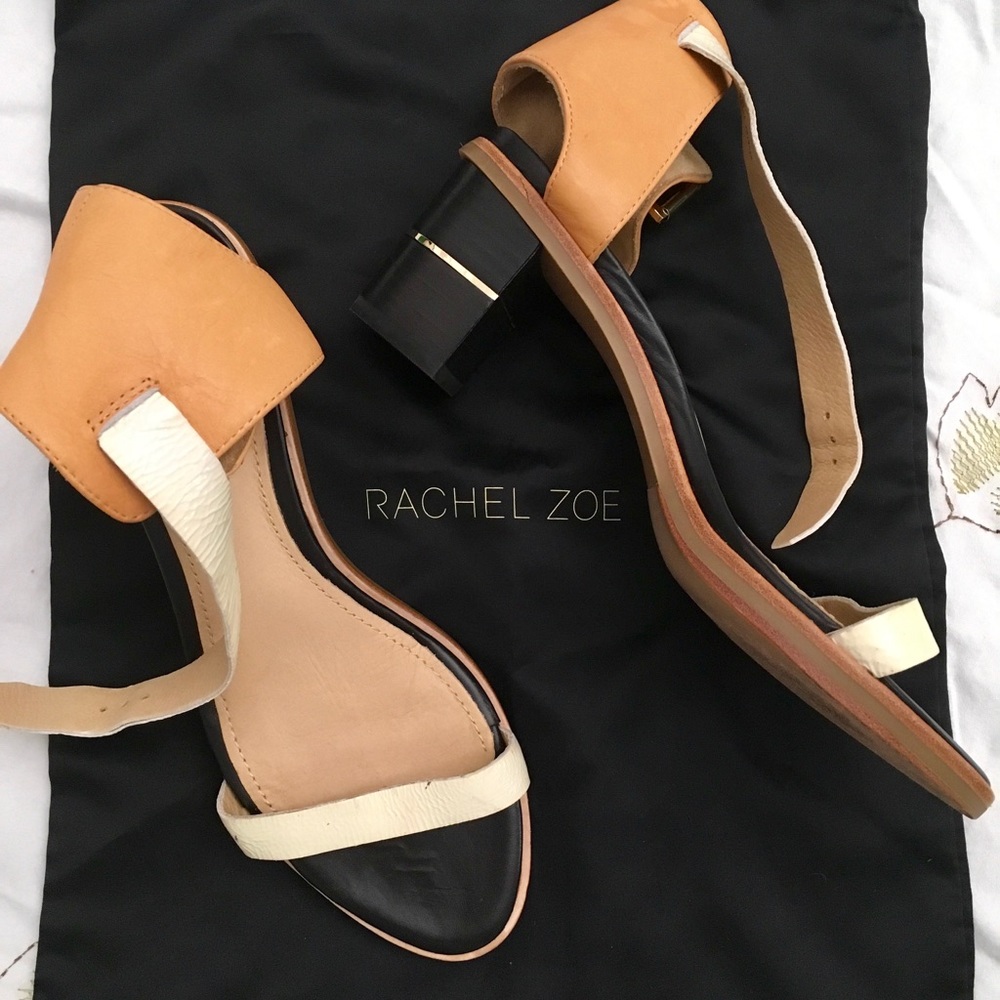 Authentic Rachel Zoe Leather Sandals Cream Size 7M